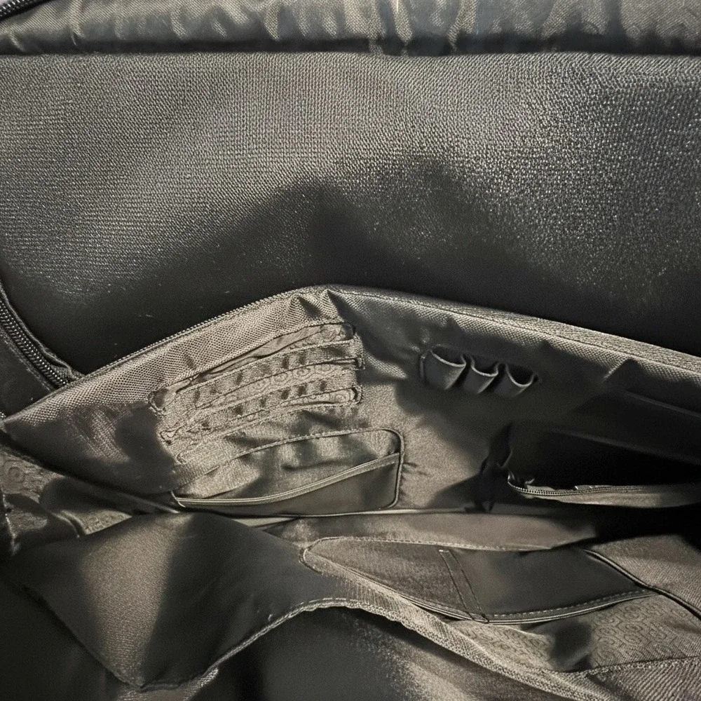 Dell Leather Laptop Briefcase Black Messenger Bag Shoulder Strap‎